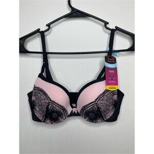 Maidenform Love the Lift Push Up Underwire Bra DM9900 32C Black Peach Adjustable